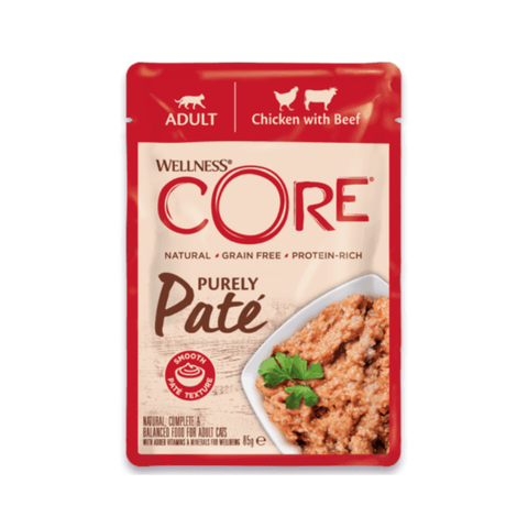 Wellness Core Purely Pate Pouch Chicken & Beef for Cats 85g