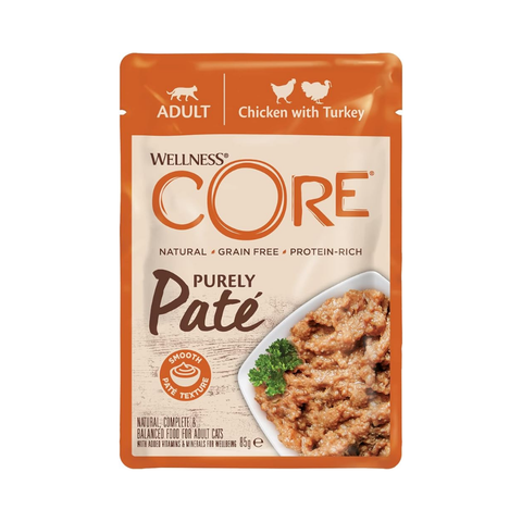 Wellness Core Purely Pate Pouch Chicken & Turkey for Cats 85g