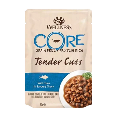 Wellness Core Tender Cuts Pouches Tuna in Gravy for Cats 85g