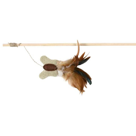 Trixie Cat Toy Furry Butterfly with Wooden Stick