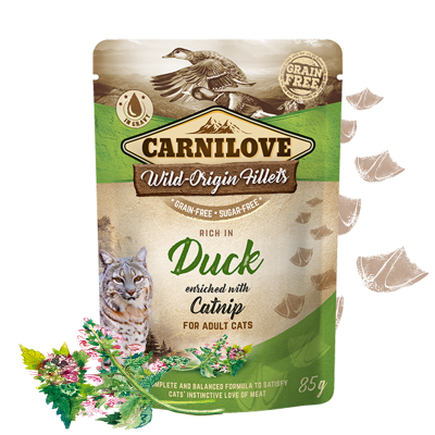 Carnilove Duck & Catnip Pouches for Adult Cats 85g