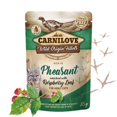 Carnilove Pheasant & Raspberry Leaf Pouches for Adult Cats 85g