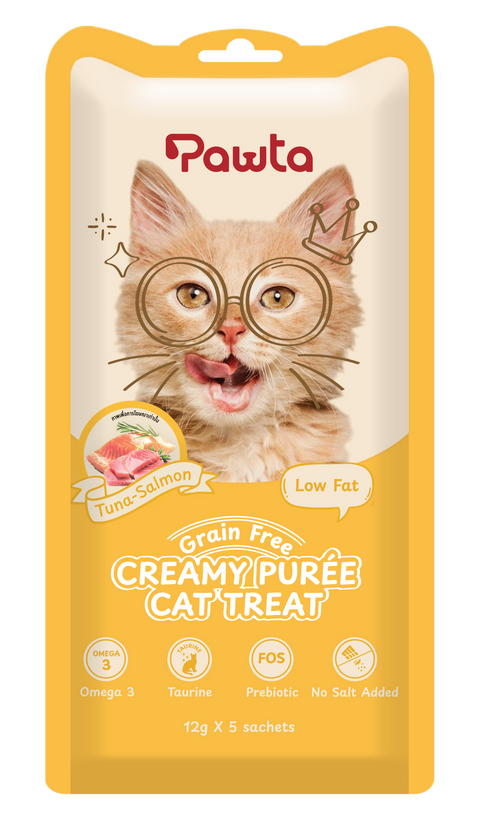 باوتا مكافات كريمية للقطط بطعم التونة والسالمون 5 أظرف 12 جرام لكل ظرف