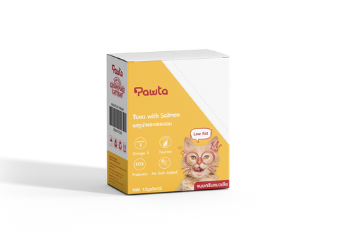 باوتا مكافات كريمية للقطط بطعم التونة والسالمون 5 أظرف 12 جرام لكل ظرف