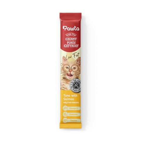 باوتا مكافات كريمية للقطط بطعم التونة والسالمون 5 أظرف 12 جرام لكل ظرف