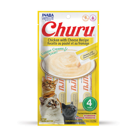 Inaba Churu Chicken with Cheese Recipe Cream Treats 4 Sticks x 15gm