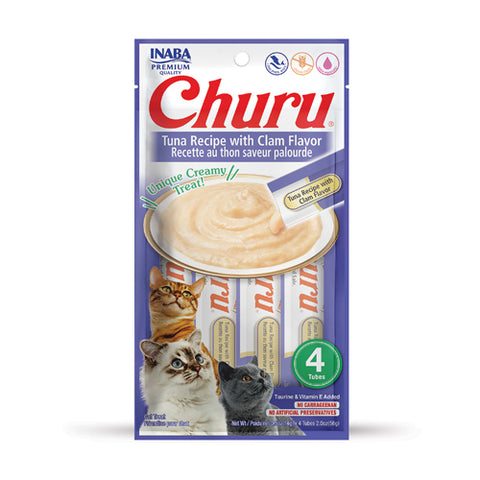 Inaba Churu Creamy Treats with Tuna & clam for Cats 4x14g