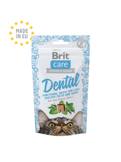 Brit Care Cat Crunchy Snack to Support Dental for cats 50g