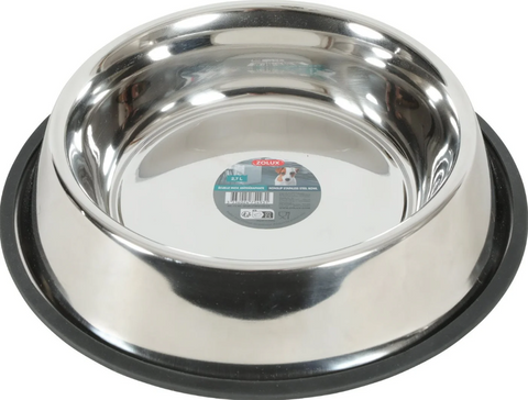 Zolux Stainless Steal Bowl for Cats with Rubber Base - 34cm - 2L