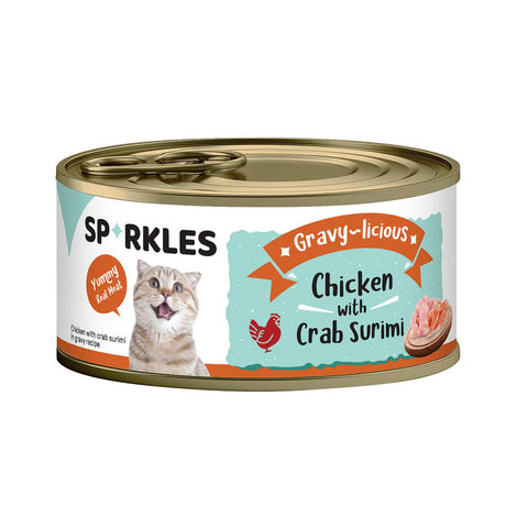 Sparkles Wet Cat Food Chicken & Crab 80g