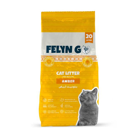 Felyn Go Cat Litter White Bentonite High Clumping Amber Scent