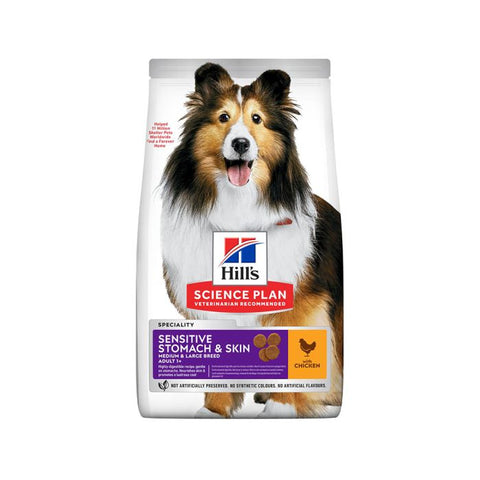 Hills Science Plan Sensitive Stomach and Skin with Chicken Medium Dry Dog Food - 14 kg