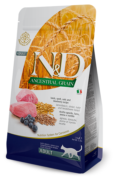 N&D Ancestral Lamb & Blueberry Recipe Adult Cat Dry Food 1.5kg