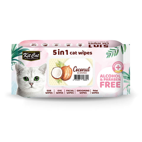 Kit Cat Cleaning Wipes Coconuts Scent for Cats - 80 Wipes