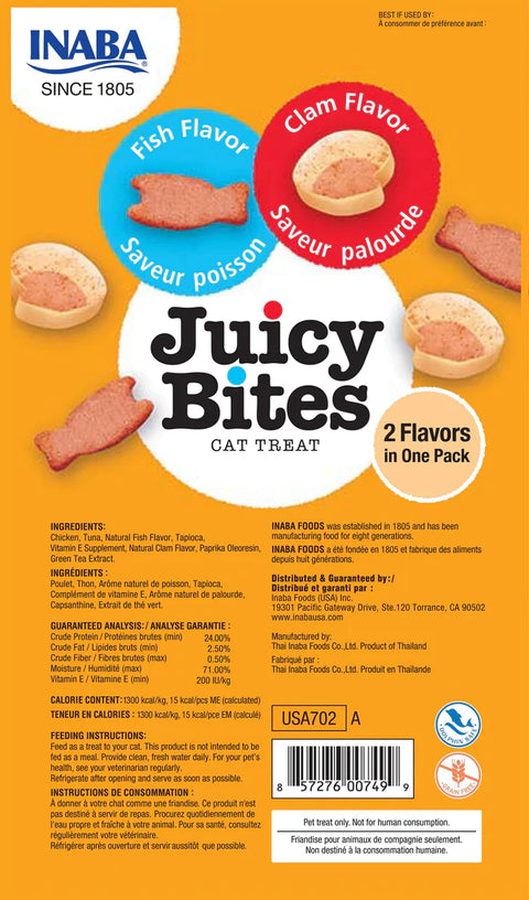 Inaba Juicy Bites Clam & Fish Treats for Cats 3 Packs by Inaba